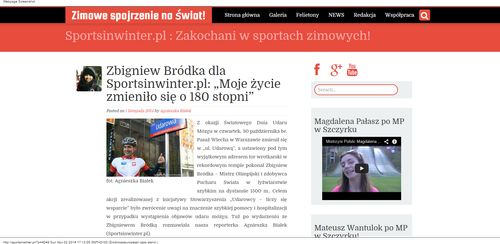 Zbigniew Bródka dla Sportsinwinter.pl  „Moje życie zmieniło się o 180 stopni”   Zimowe spojrzenie na świat!_W500